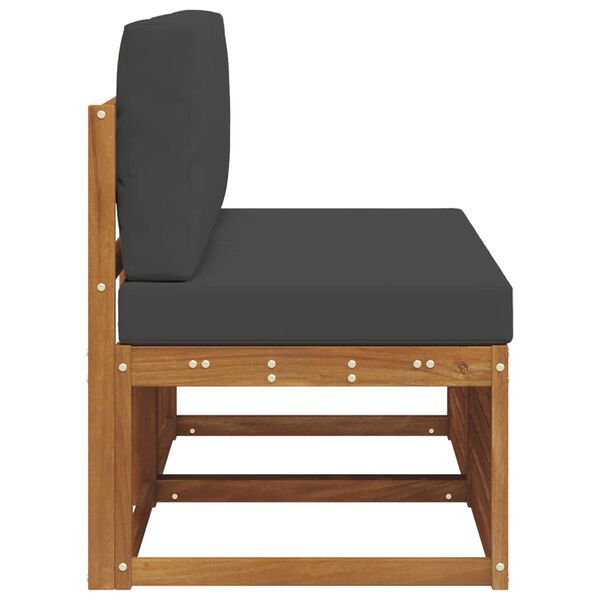 vidaXL 2 St&uuml;ck Outdoor Mittelsofa Massivholz Akazie Natur