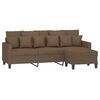 vidaXL 3-Sitzer-Sofa mit Hocker Braun 180 cm Stoff