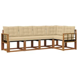 vidaXL Outdoor-Sofagarnitur 5 stk. Natur und Beige