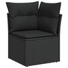 vidaXL 10-tlg. Garten-Sofagarnitur mit Kissen Schwarz Poly Rattan