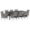 vidaXL Garten Essgruppe 9 stk. Grau Poly-Rattan