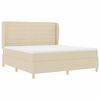 vidaXL Boxspringbett mit Matratze Dunkelgrau 90x190 cm Creme Stoff