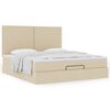 vidaXL Ottoman-Bett mit Matratze Creme 160x200 cm Stoff