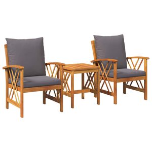 vidaXL Gartensofa-set 3 stk. &Ouml;l-Natur Massivholz Akazie