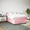 vidaXL Boxspringbett mit Matratze Rosa 140x190 cm Samt