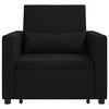 vidaXL Einzel-Schlafsofa mit Rädern Schwarz 90 x 165 x 87 cm Stoff