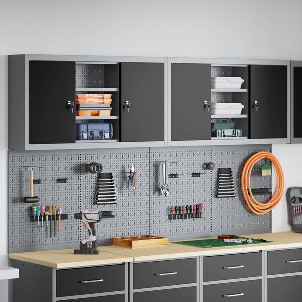 vidaXL Werkzeugschrank-Set 6 pcs Schwarz Pulverbeschichteter Stahl