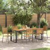 vidaXL Garten Essgruppe 7 pcs Grau und Braun Poly-Rattan