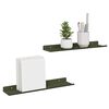 vidaXL Schwebendes Regal 2 pcs Olive Gr&uuml;n 40 x 9 x 2,5 cm Stahl