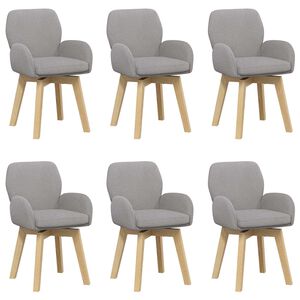vidaXL Drehstuhl Esszimmer 6 pcs Boucl&eacute; Hellgrau 54 x 58 x 87 cm