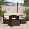 vidaXL Gartensofa-set mit Kissen mit Speicher 5 pcs Braun Poly Rattan