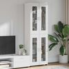 vidaXL Highboard FLORIN Hochglanz Wei&szlig; 60 x 35 x 182 cm Holzwerkstoff
