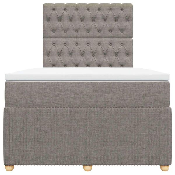 vidaXL Boxspringbett mit Matratze Taupe 120x200 cm Stoff