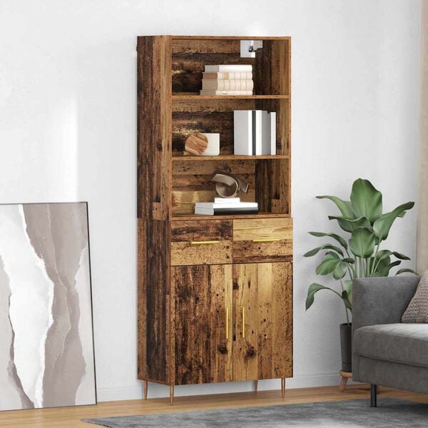 vidaXL Highboard Altholz 69,5 x 34 x 180 cm Holzwerkstoff