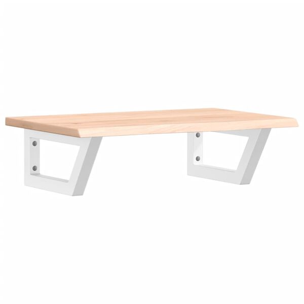 vidaXL Waschtischplatte mit Halterung Stahl und Massivholz Eiche