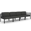 vidaXL 4-tlg. Garten-Lounge-Set mit Kissen Aluminium Anthrazit