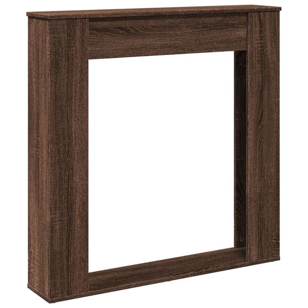 vidaXL Kaminumrandung Braun Eichen-Optik 100x20x100 cm Holzwerkstoff