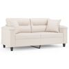 vidaXL 2-Sitzer-Sofa mit Kissen Beige 140 cm Mikrofasergewebe