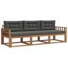 vidaXL Outdoor-Sofagarnitur 3 Stk. Natur und Anthrazit