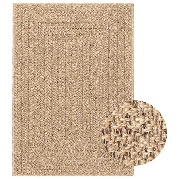 vidaXL Teppich 160x230 cm Jute-Optik Innen und Außen