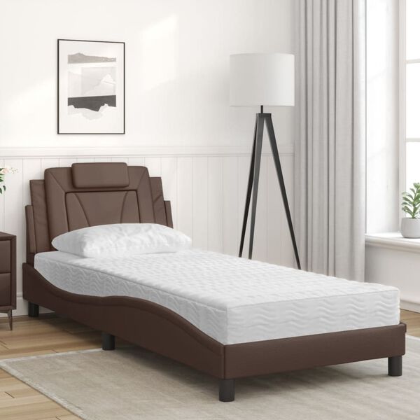 vidaXL Bett "Viana" mit Matratze Braun 80x200 cm Kunstleder