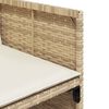 vidaXL 15-tlg. Garten-Essgruppe mit Kissen Beige Poly Rattan