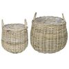 vidaXL Blumentopf K&ouml;rbchen GENDT 2 stk. Nat&uuml;rliches Grau Kubu Rattan