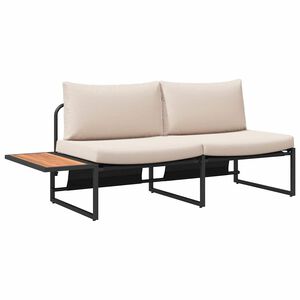 vidaXL Gartensofa mit Kissen Braun 200.5 x 70 x 85.5 cm Metall
