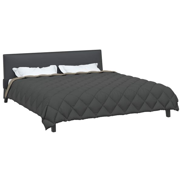 vidaXL Winterbettdecke Hellgrau und Anthrazit 240 x 260 cm Mikrofaser
