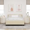 vidaXL Boxspringbett mit Matratze Creme 140 x 190 cm Stoff