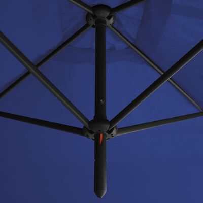 vidaXL Doppel-Sonnenschirm mit Stahlmast Azurblau 600x300 cm