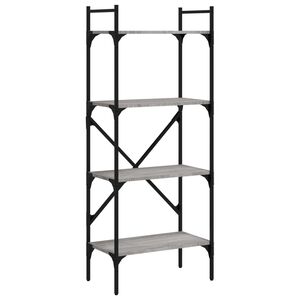 vidaXL B&uuml;cherregal 4 F&auml;cher Grau Sonoma 56x31,5x138,5 cm Holzwerkstoff