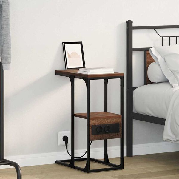 vidaXL Nachttisch Braune Eiche 41,5 x 26 x 60,5 cm Holzwerkstoff