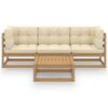 vidaXL 4-tlg. Garten-Lounge-Set mit Kissen Kiefer Massivholz