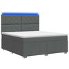 vidaXL LED Boxspringbett mit Matratze Dunkelgrau 140 x 190 cm Stoff