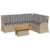 vidaXL 5-tlg. Garten-Lounge-Set mit Kissen Beige Poly Rattan