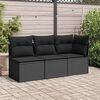 vidaXL Gartensofa-Ecke mit Kissen Schwarz Poly Rattan