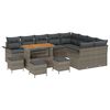 vidaXL Garten-Sofa-Set mit Kissen mit Speicher mit Kissen 13 pcs Grau