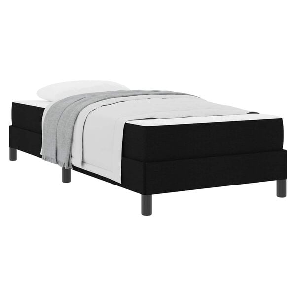 vidaXL Boxspringbett mit Matratze Schwarz 90 x 190 cm Stoff