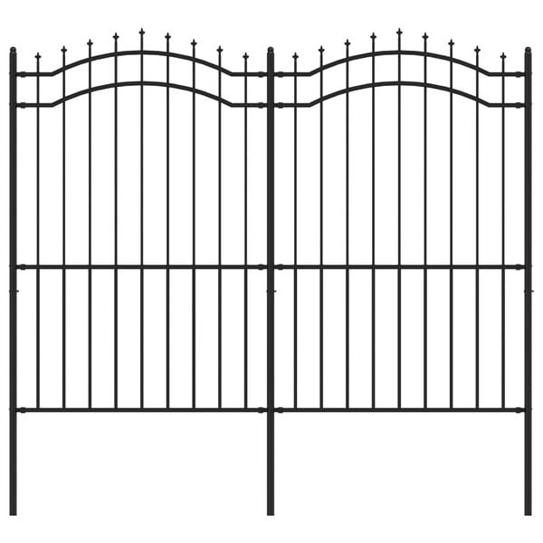 vidaXL Gartenzaun mit Speerspitze Schwarz 240 x 175 cm Pulverbeschichteter Stahl