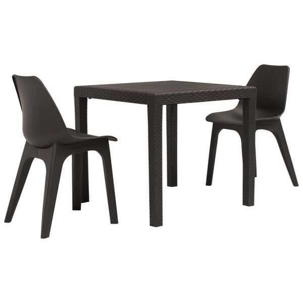 vidaXL 3-tlg. Bistro-Set Kunststoff Rattan Braun