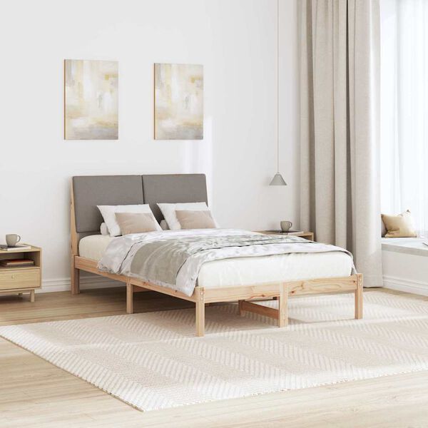 vidaXL Bettgestell Braun und Taupe 120 x 200 cm Massivholz Kiefer