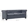vidaXL Chesterfield Sofagarnitur Kunstleder in Wildleder-Optik Grau
