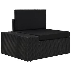 vidaXL Modulares Sofa-Eckteil mit Armlehne (rechts) Poly Rattan Schwarz