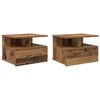 vidaXL Schwebender Nachttisch 2 stk. Altholz 40 x 31 x 28 cm