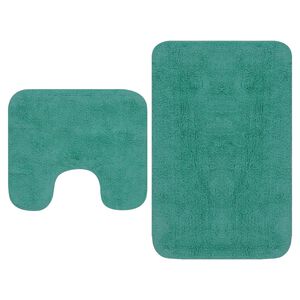 vidaXL Badematten-Set 2-tlg. Stoff T&uuml;rkis