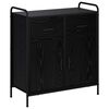 vidaXL Sideboard Schwarz Eichen-Optik 97 x 33 x 81 cm Holzwerkstoff