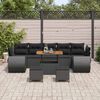 vidaXL Garten-Sofa-Set mit Kissen mit Speicher 10 pcs Schwarz