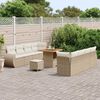 vidaXL Garten-Sofa-Set mit Speicher 11 pcs Beige Poly Rattan