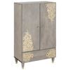 vidaXL Highboard Grau und Gold 60 x 33 x 100 cm Massivholz Mango